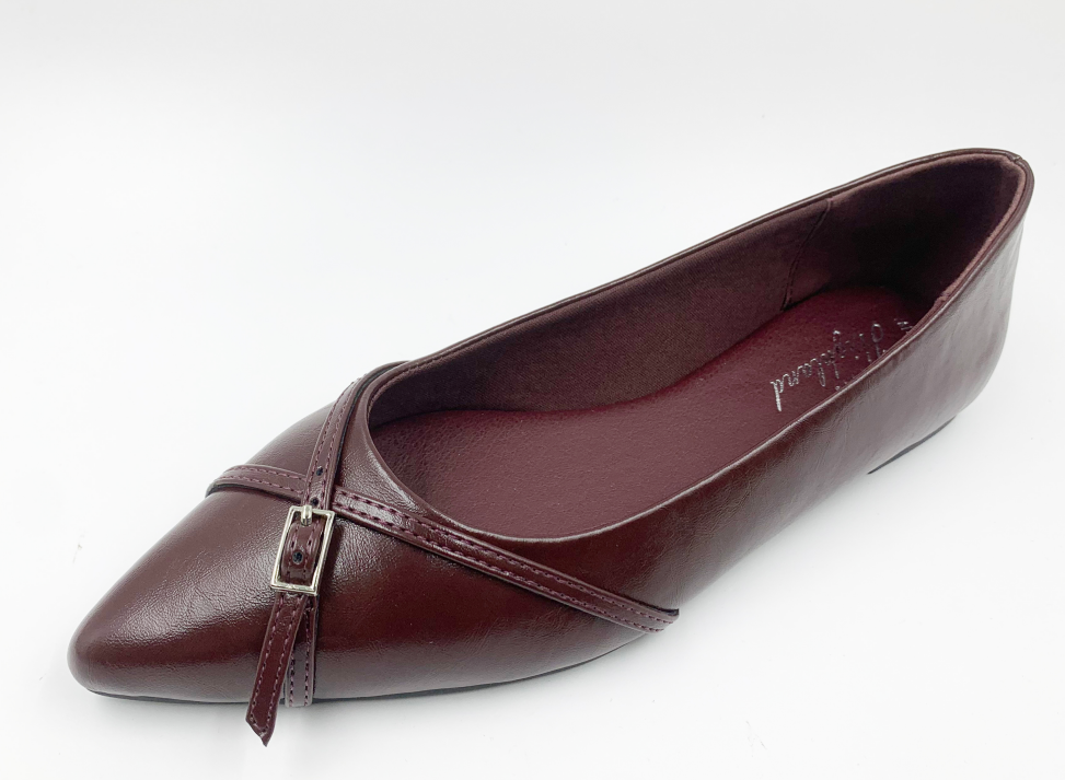 Womens Ballet Shoe with Buckle and PU Upper